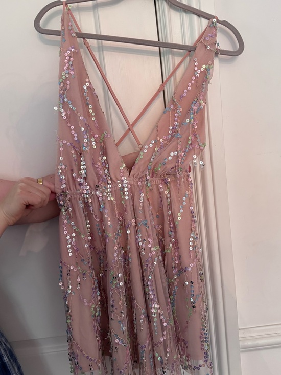 Hello Molly Dresses & Skirts - Hello Molly Blush Pink Sequin Embellished Strapless Dress